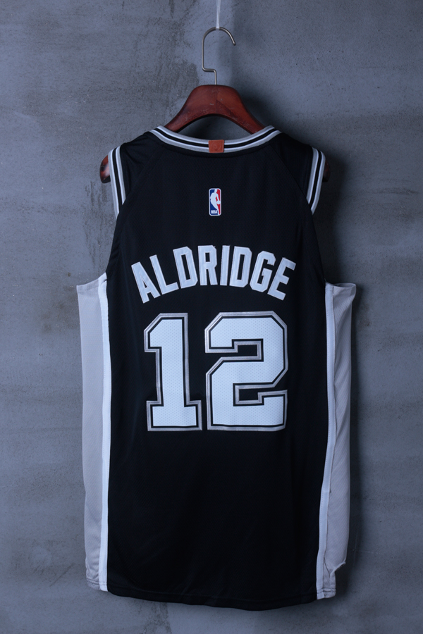 Men 2018 NBA San Antonio Spurs #12 LaMarcus Aldridge Black  jerseys->->NBA Jersey
